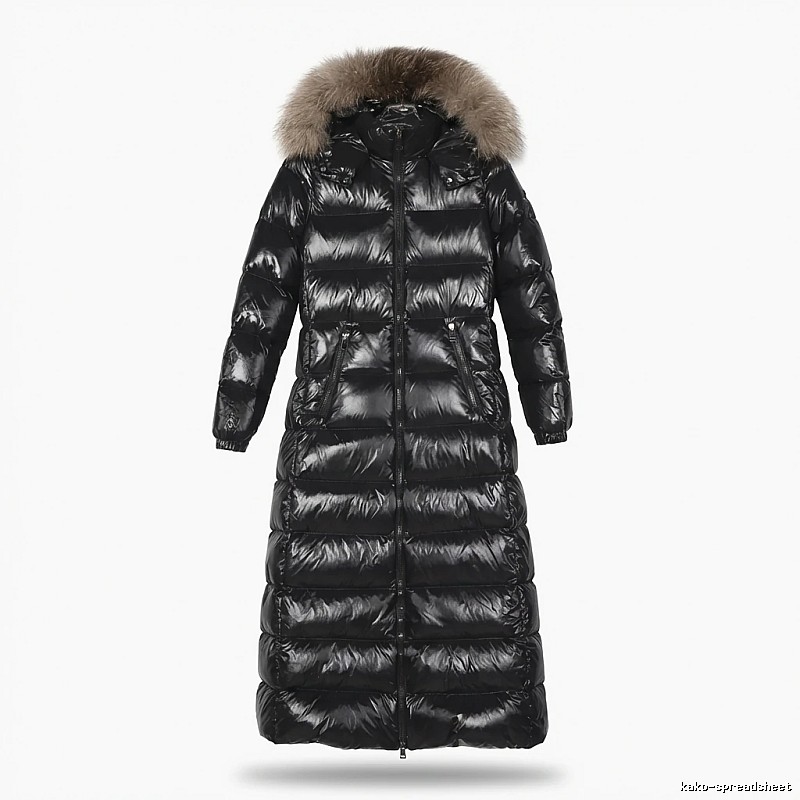 Moncler long shiny black down jacket