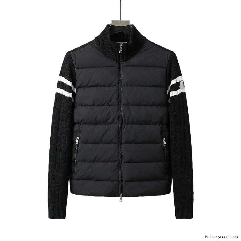 Moncler patchwork stylish black coat