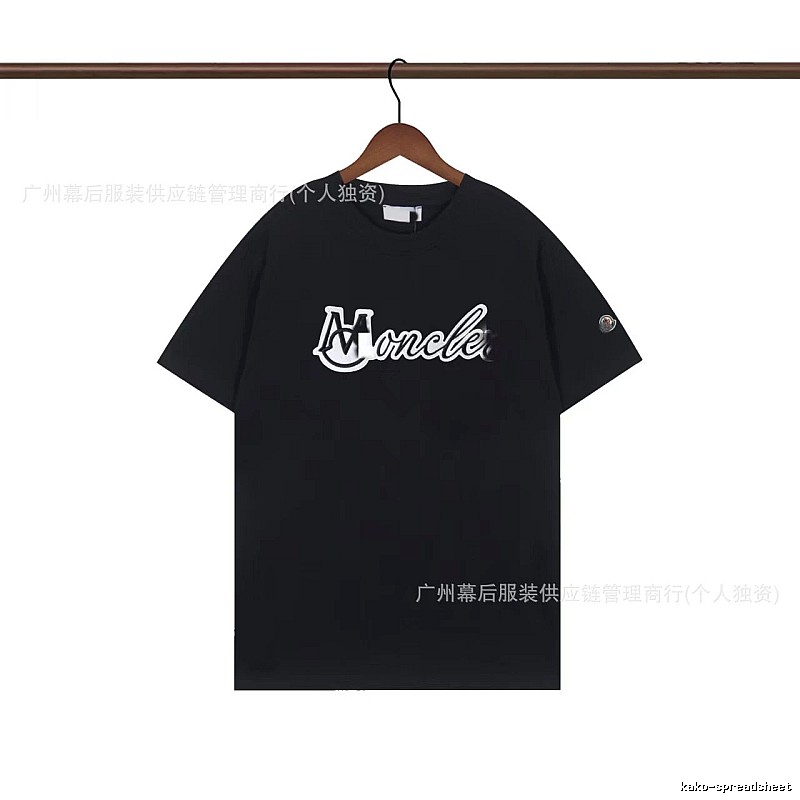 Moncler Printed Collection Streetwear Style Black T-Shirt
