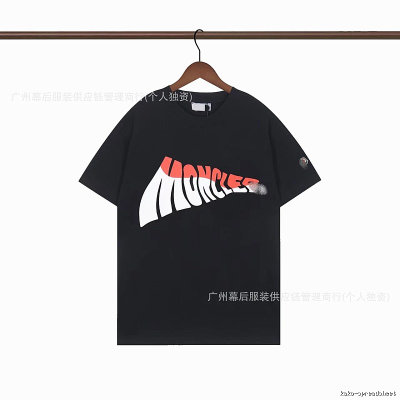 Moncler Printed Trendy Style Black Short-sleeve T-shirt