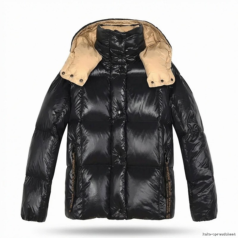 Moncler shiny and stylish black down jacket