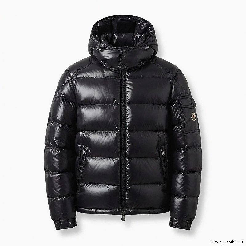 Moncler shiny black down jacket