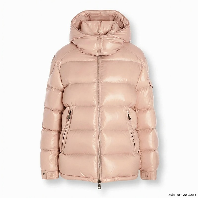 Moncler shiny casual pink down jacket