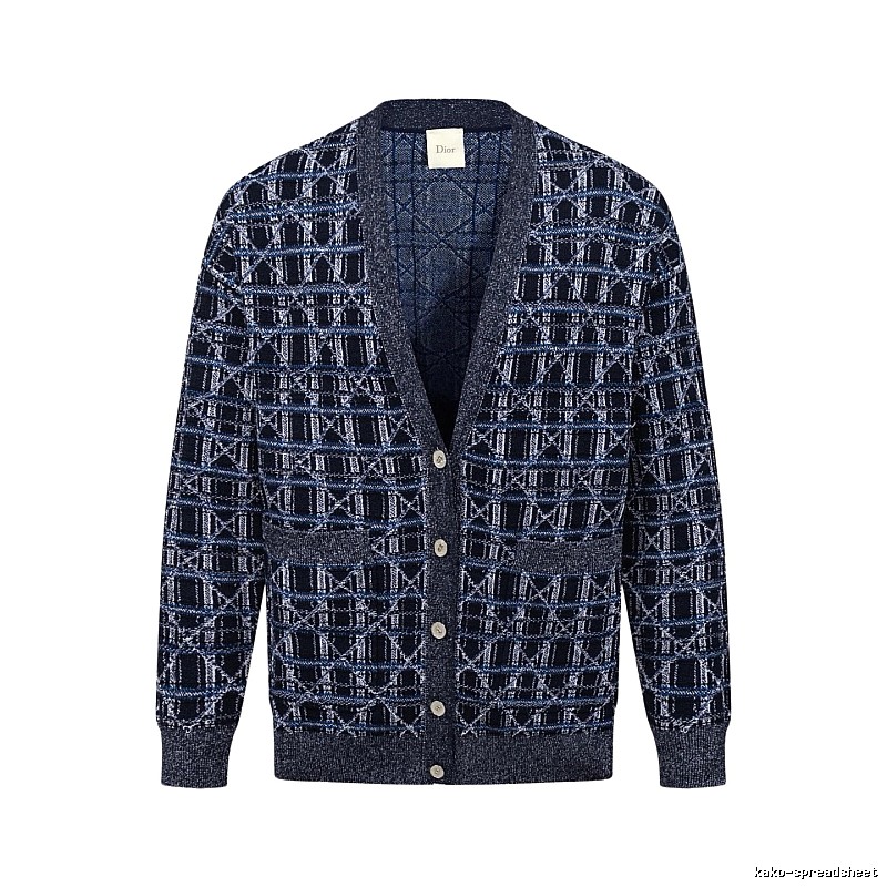 Navy Dior Button-front Cardigan for Layered Winter Looks