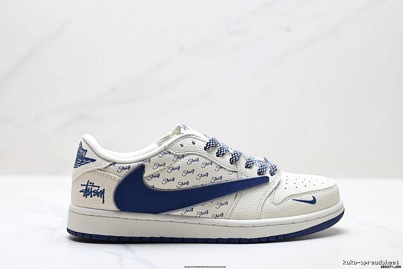 Nike Air Jordan 1 Trendy Style White and Blue Shoes