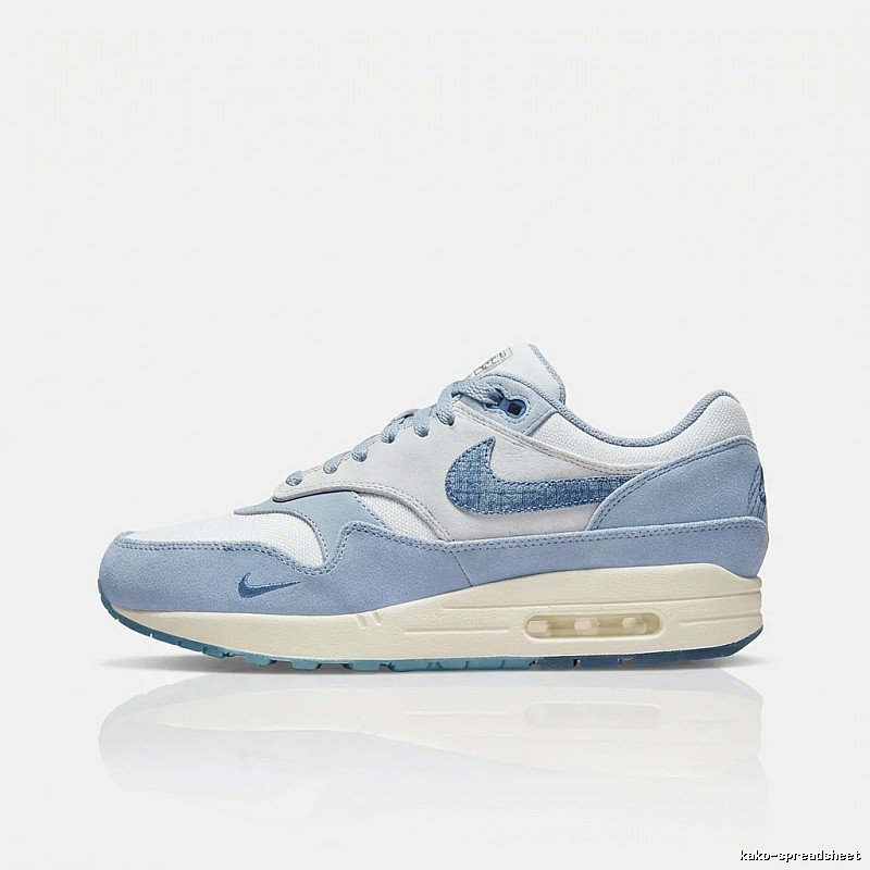 Nike Air Max 1 Denim Style Blue and White Shoes
