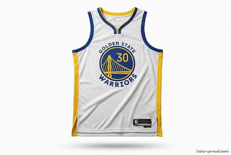 Nike Curry No.30 white, blue and yellow jersey