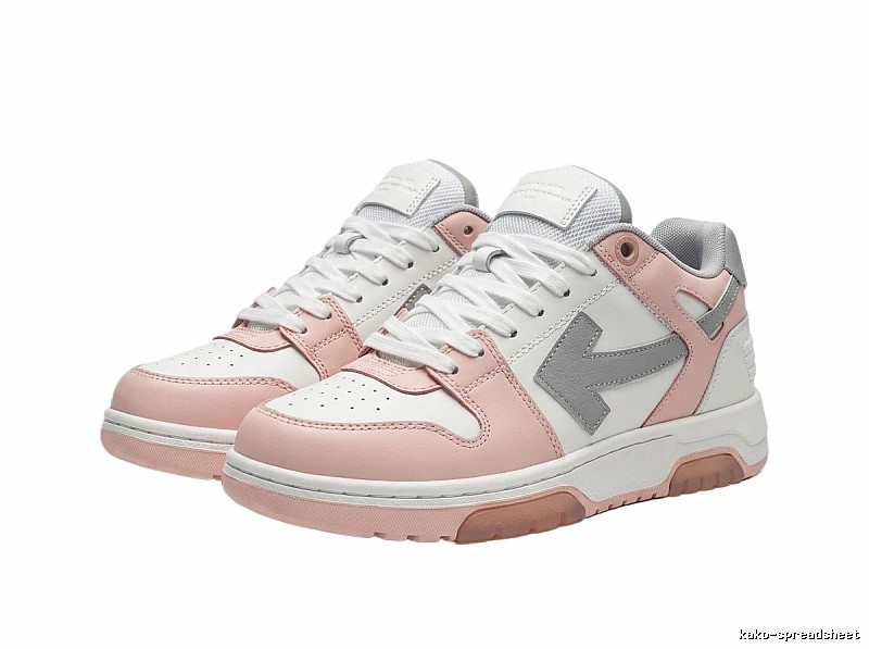 Off-White Pink and White Casual Sports Shoes