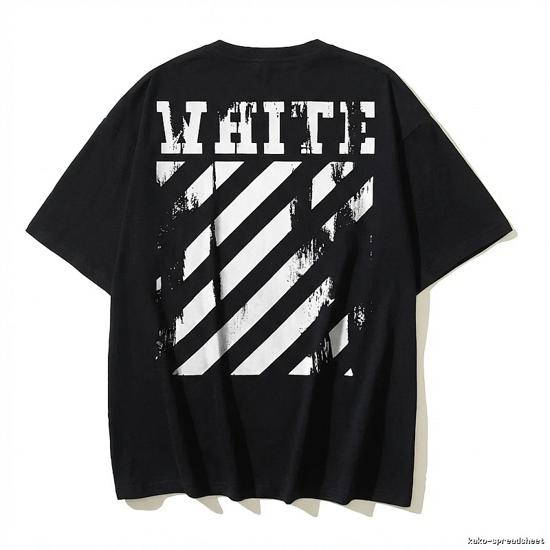 Off-White striped-style black T-shirt