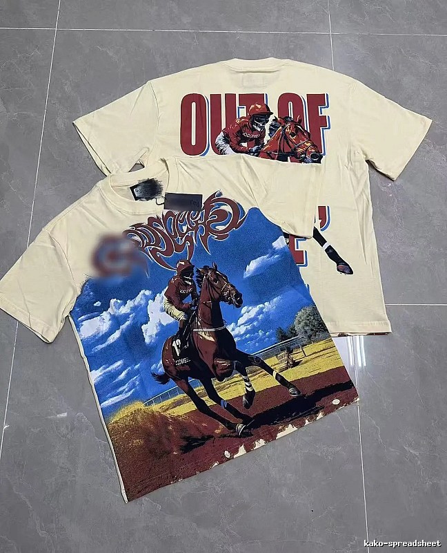 Off-white Vintage GOD Horse Racing Print T-Shirt
