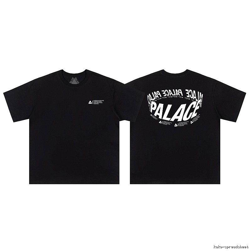 Palace Letter Print Street Style Black T-Shirt