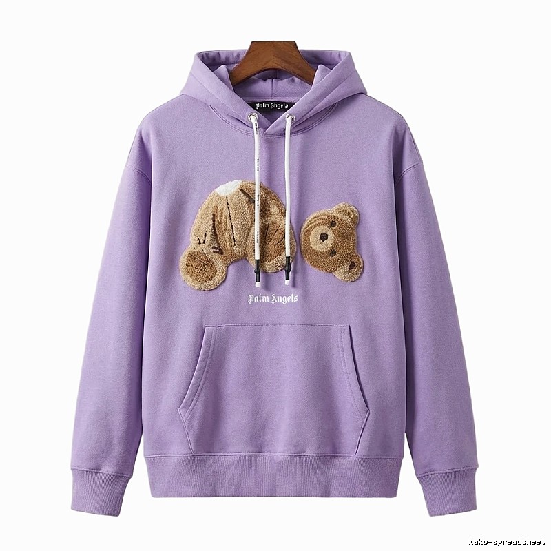 Palm Angels Bear Trend Brand Light Purple Sweatshirt