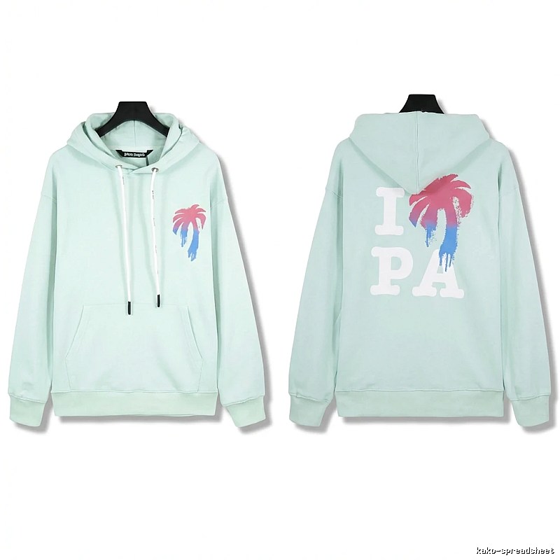 Palm Angels Palm Print Trendy Brand Light Blue Sweatshirt