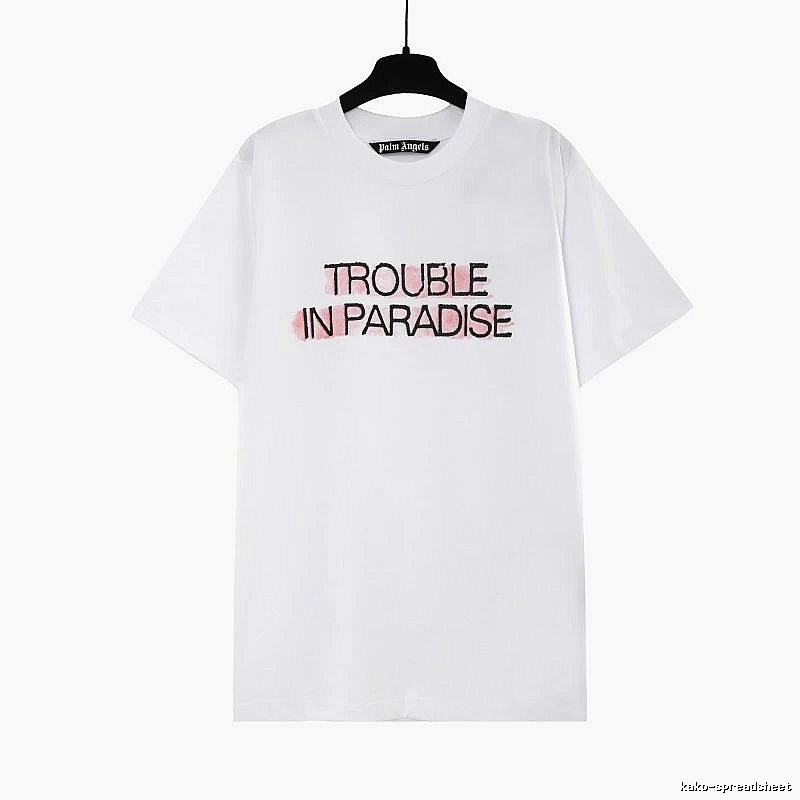 Palm Angels Streetwear Logo T-shirt White Palm Tree with Practical Shape
