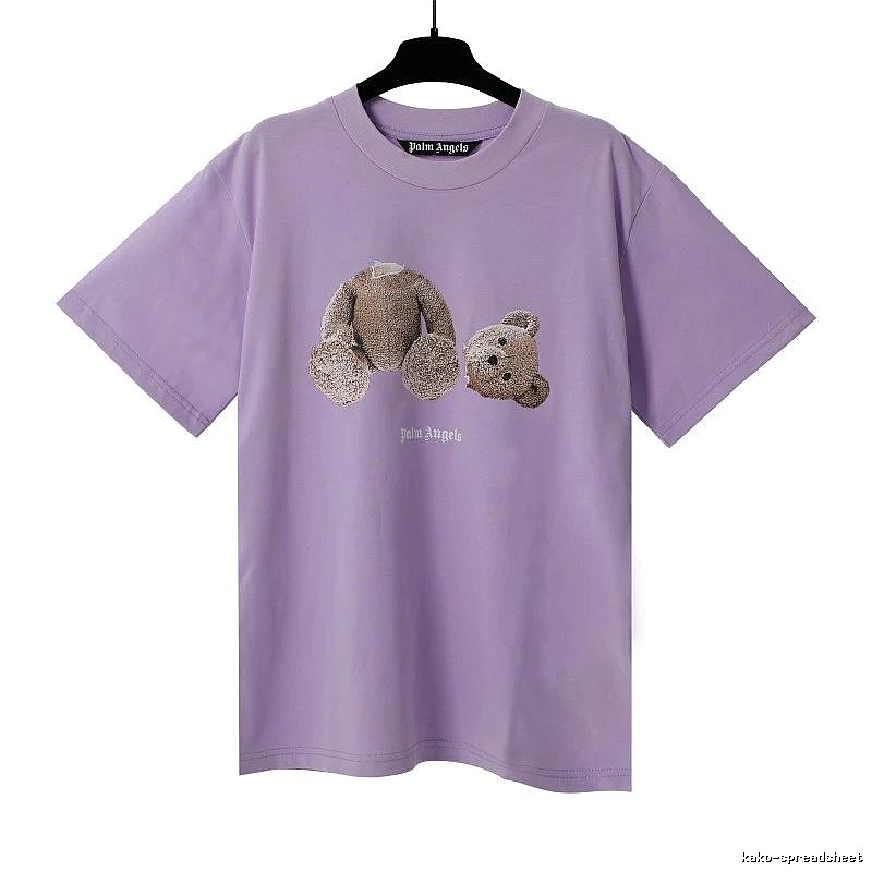 Palm Angels Urban Bear graphic T-shirt White Colorful Bear with Casual Appeal