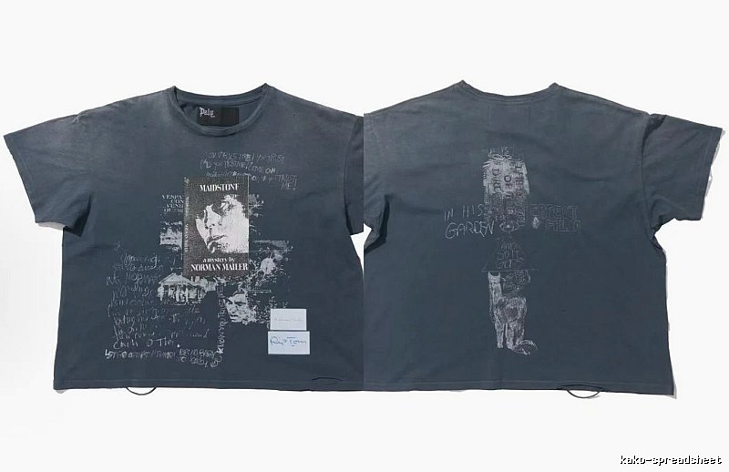 Paly Hollywood Portrait Graffiti Vintage Washed Grey T-shirt