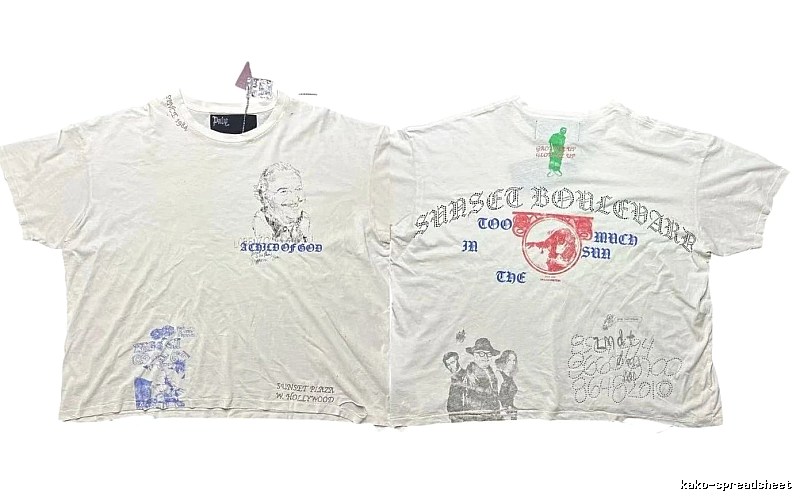 Paly Hollywood Sunset Collection Vintage Distressed Off-white T-shirt