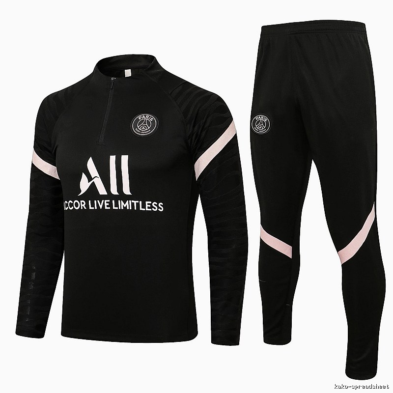 Paris Saint-Germain 2021-22 Black Training Tracksuit Set Everyday Rotation