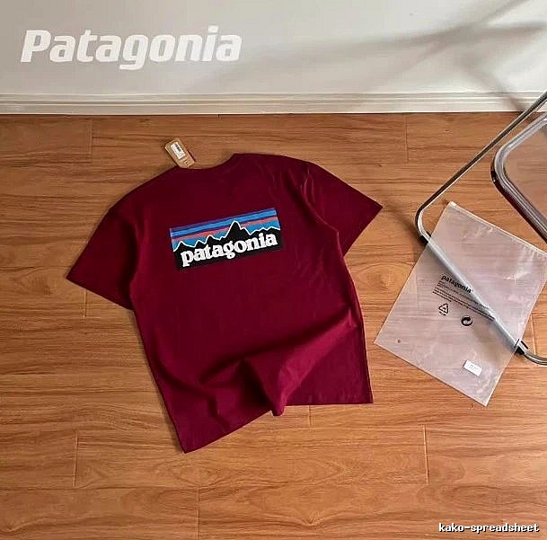 Patagonia Burgundy Red Logo T-Shirt Warm Weather Graphic