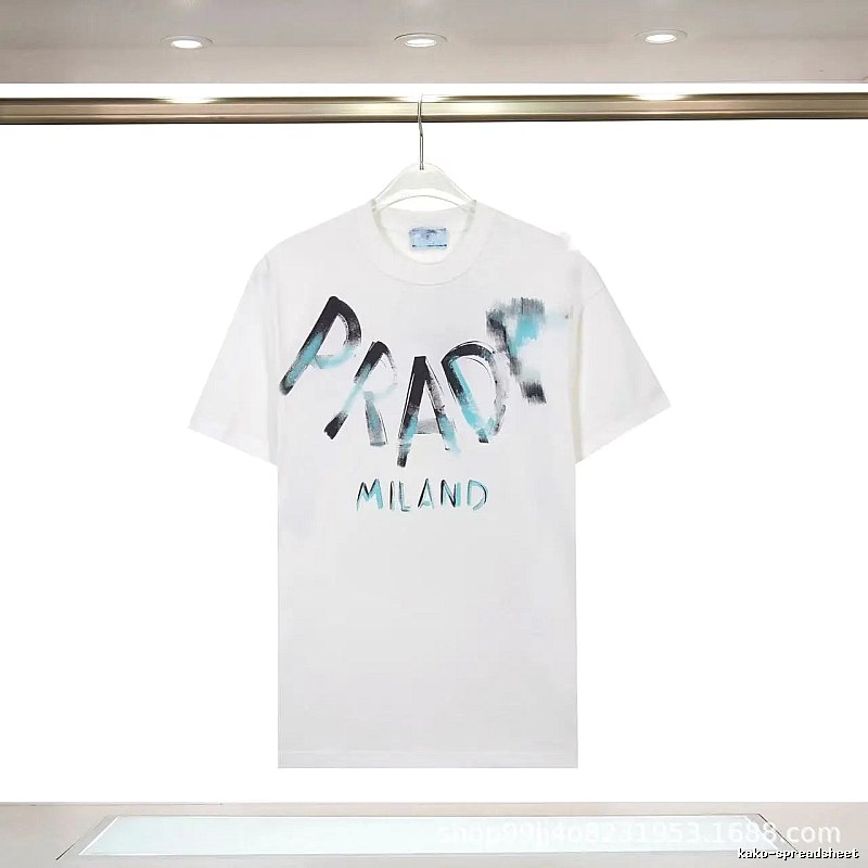 Prada Graffiti Street Style White Short-sleeve T-shirt
