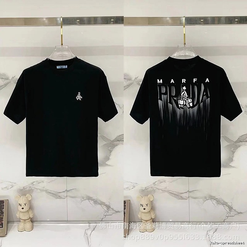 Prada Marfa Streetwear Style Black Short-sleeve T-shirt