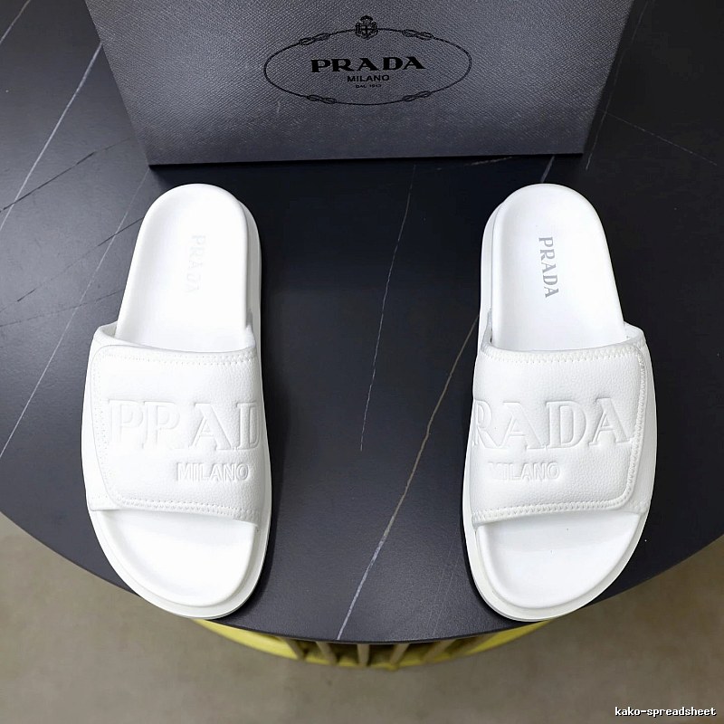 Prada Milan Collection Minimalist Style White Slides