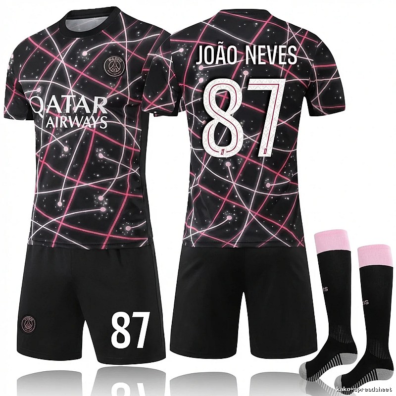 PSG No. 87 black-pink jersey