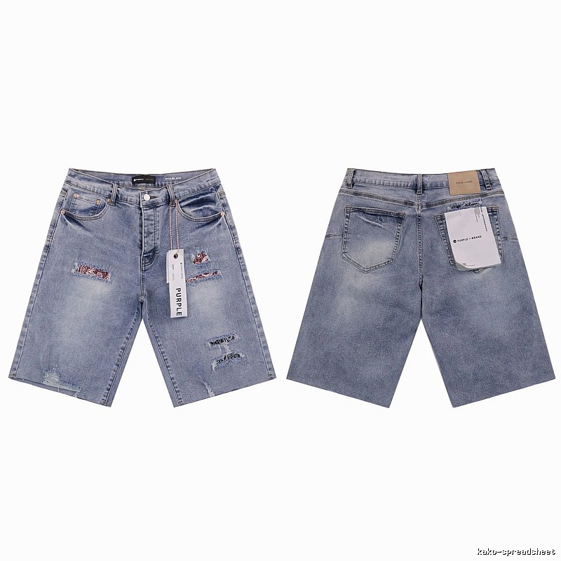 PurpleGodspeed Distressed Light Blue Denim Shorts