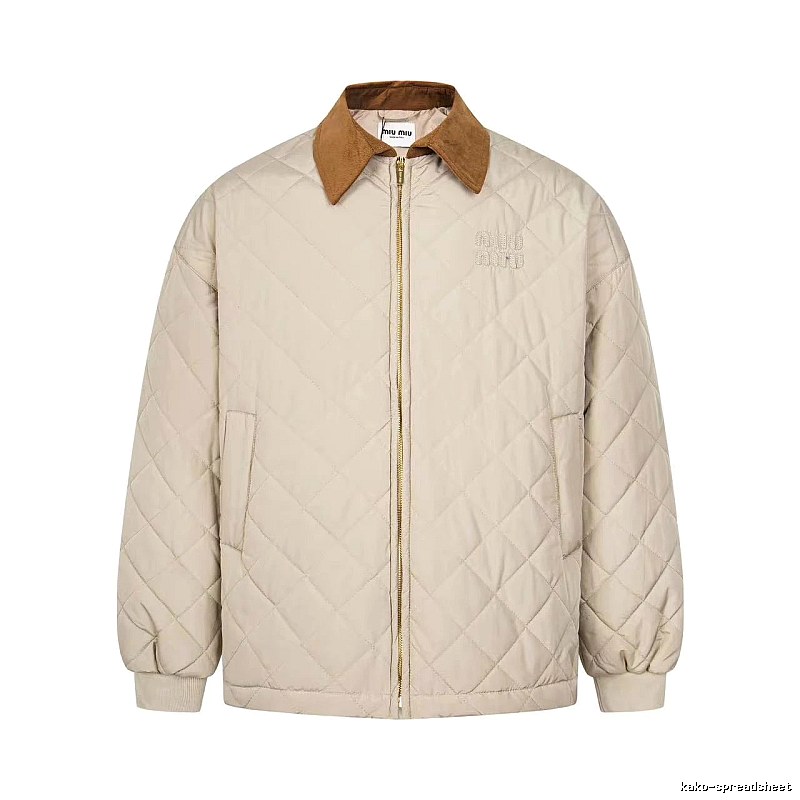Quilted Collared Jacket with diamond stitching and a contrasting brown collar - Travel