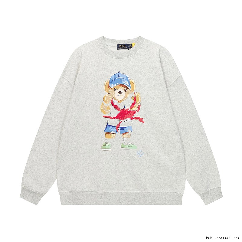 Ralph Lauren cartoon bear light gray sweatshirt