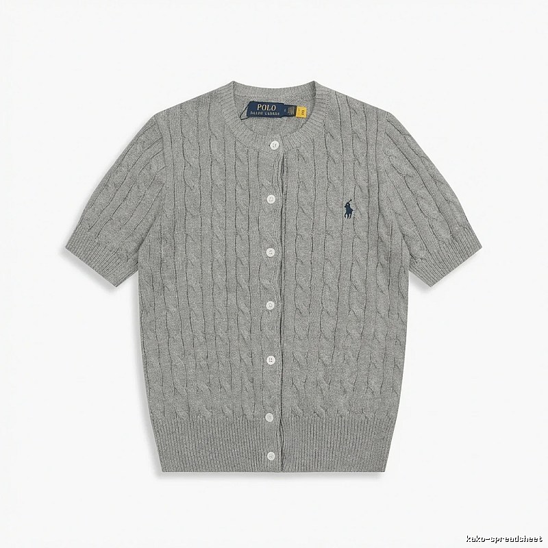 Ralph Lauren knitted retro-style grey cardigan
