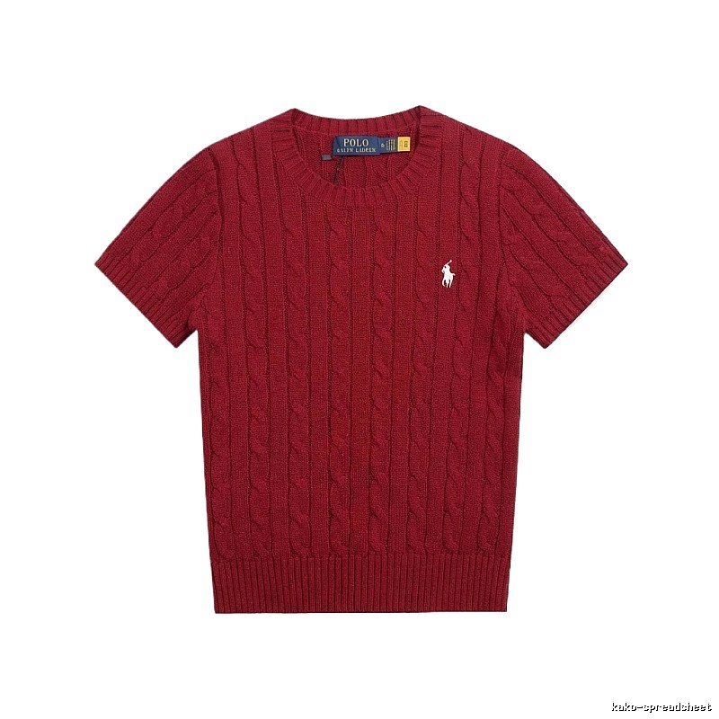 Ralph Lauren Polo Series Retro Style Burgundy Knitted Sweater