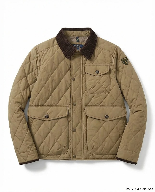 Ralph Lauren quilted retro-style khaki coat