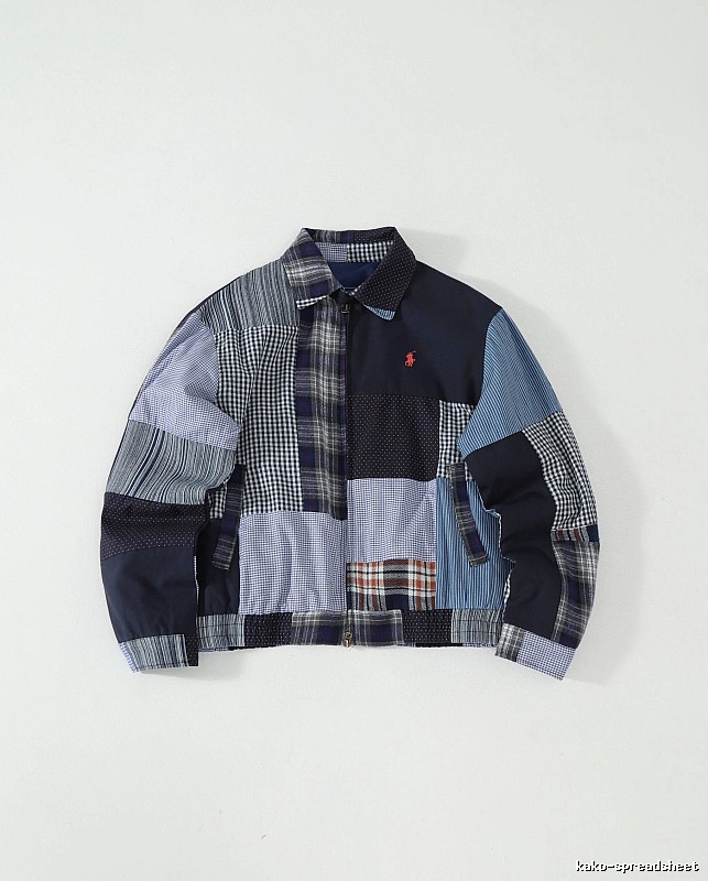 RalphLauren Blue Mixed Plaid Patchwork Shirt Jacket Gift Edit