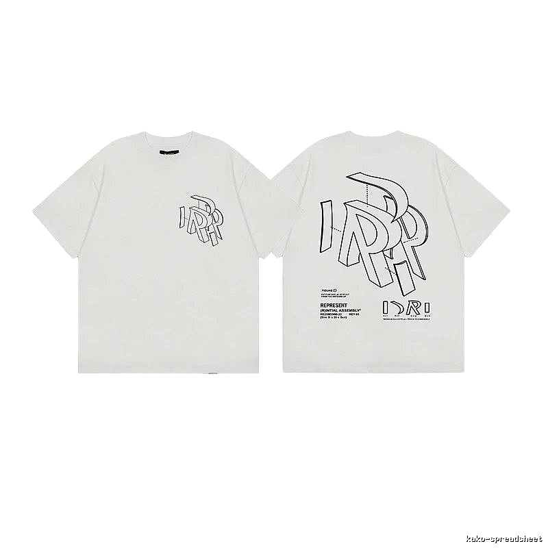 Represent Geometric Print Street-style Off-white T-shirt