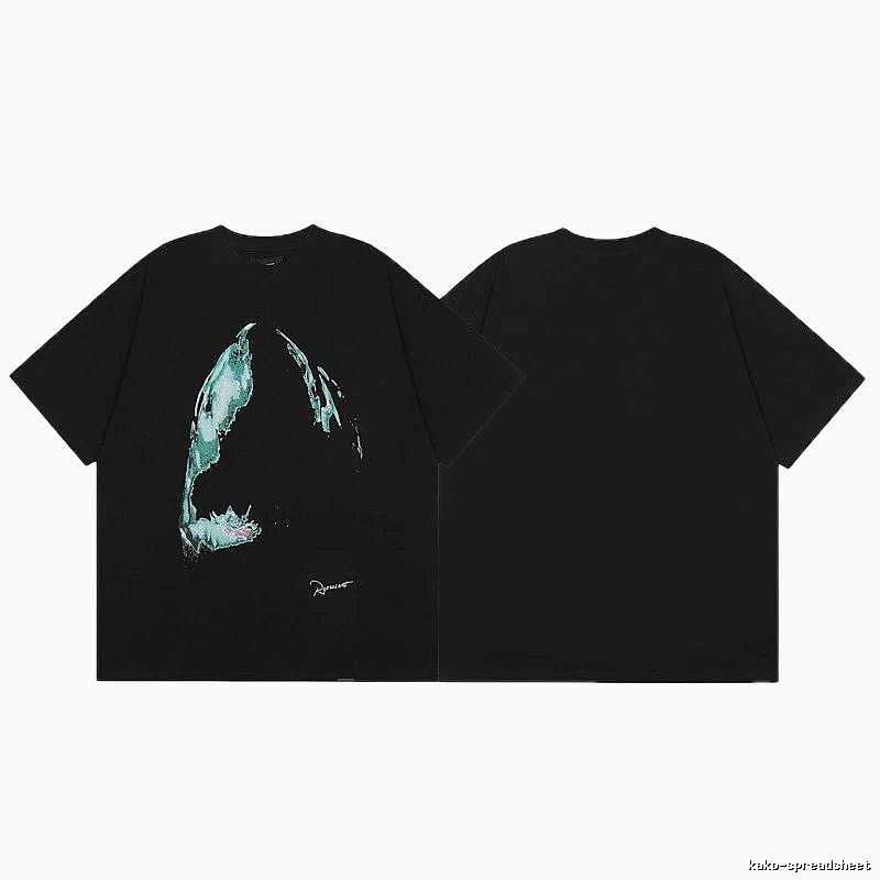 Represent Shark Print High Street Style Black T-Shirt