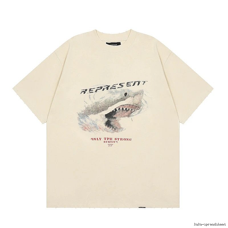 Represent Shark Print Vintage Beige T-Shirt