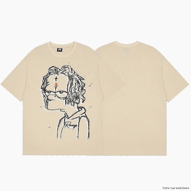Revenge Beige Skull Graphic T-Shirt Visual Accent