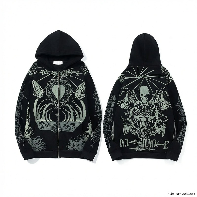 Revenge Dark Style Skull Print Hoodie