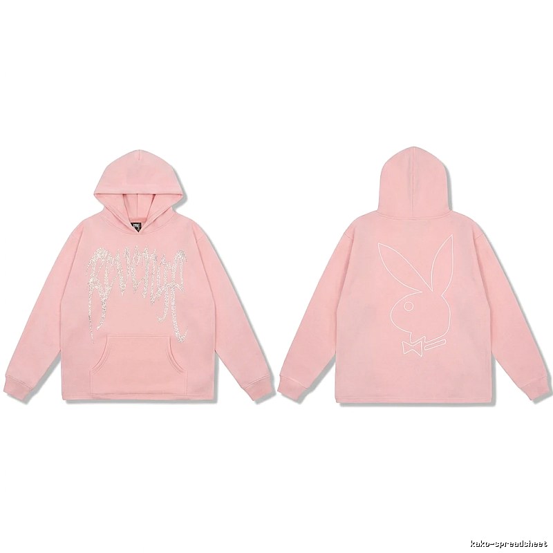 Revenge rabbit print pink hoodie