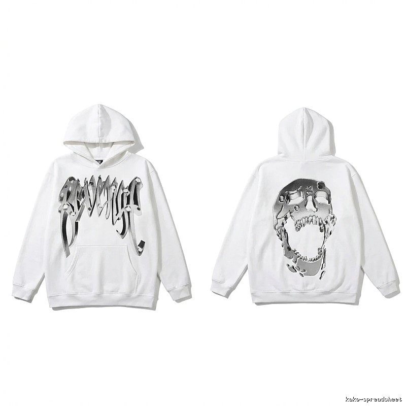Revenge Skull Trendy Cool White Hoodie