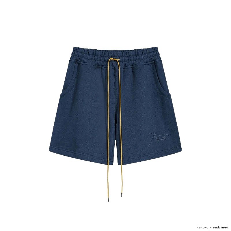 RHUDE minimalist style navy blue shorts
