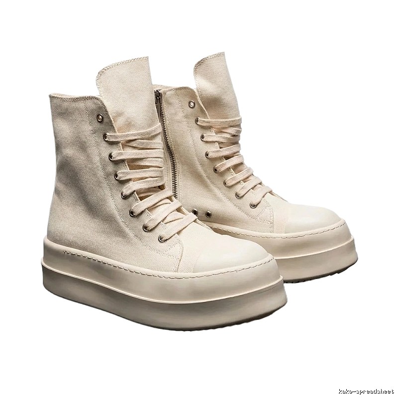Rick Owens high-top retro-style white boots