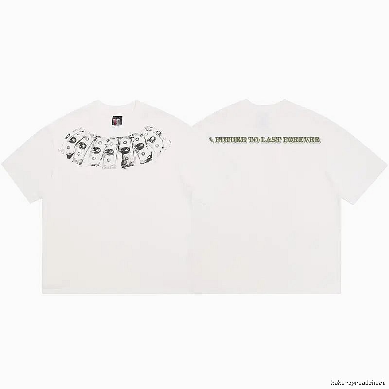SAINT Dollar Bill Print Street Style White T-Shirt