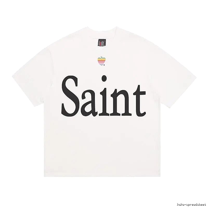 SAINT Letter Print Street Style Off-white T-shirt
