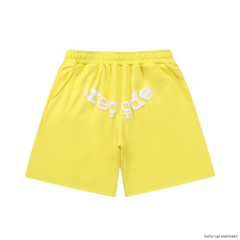 Sp5der casual style yellow shorts