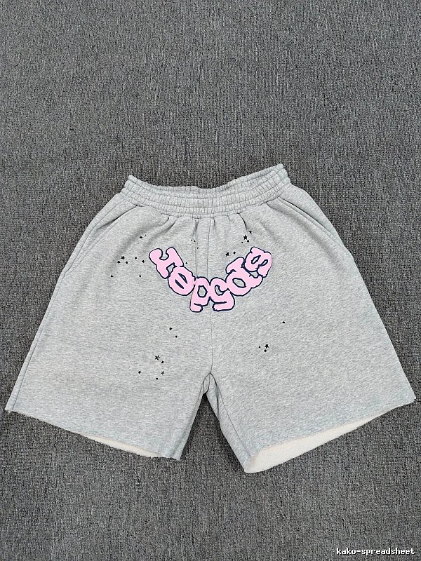 Sp5der Printed Street Style Grey Shorts