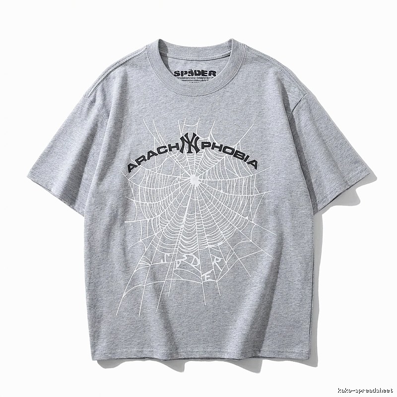 Sp5der Spider Web Trendy Grey T-shirt