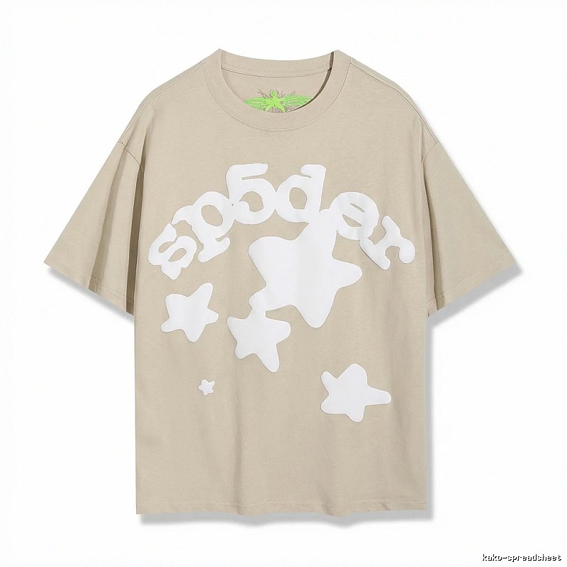 Sp5der Star Trendy Brand Khaki T-shirt