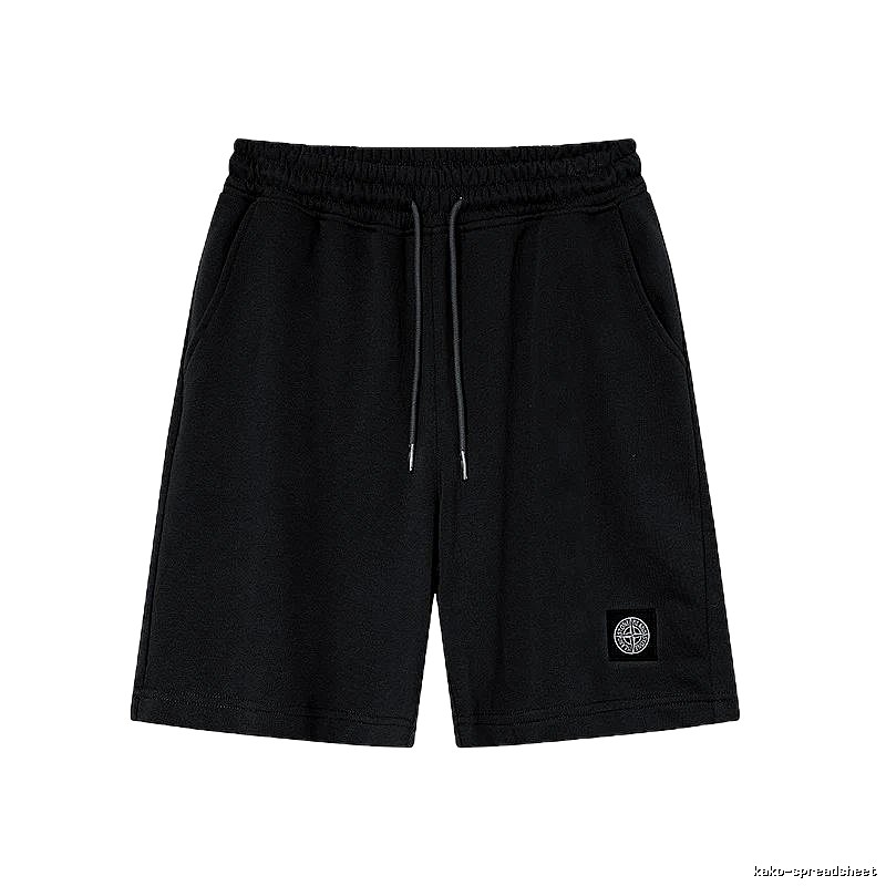 Stone Island Badge Casual Style Black Sports Shorts